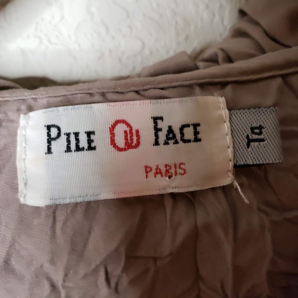 Pile AU Face Womans French Size T4 (US Size 10) Wrinkle Jacket/Blouse Tan - Picture 5 of 8